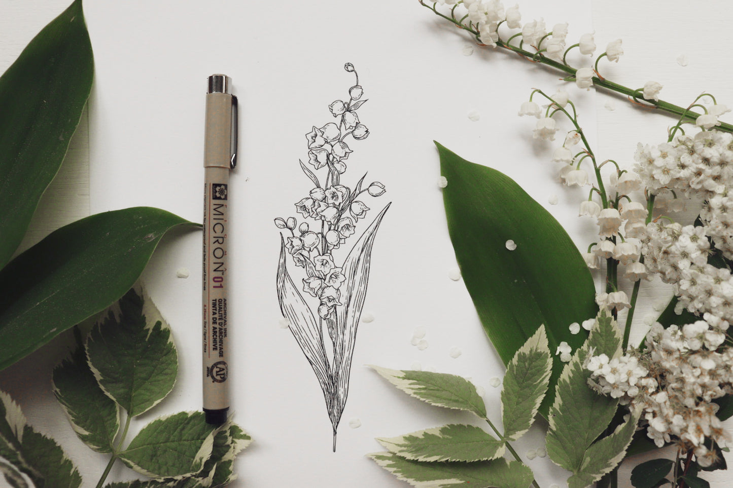 Custom Birth Flower Ink Illustration