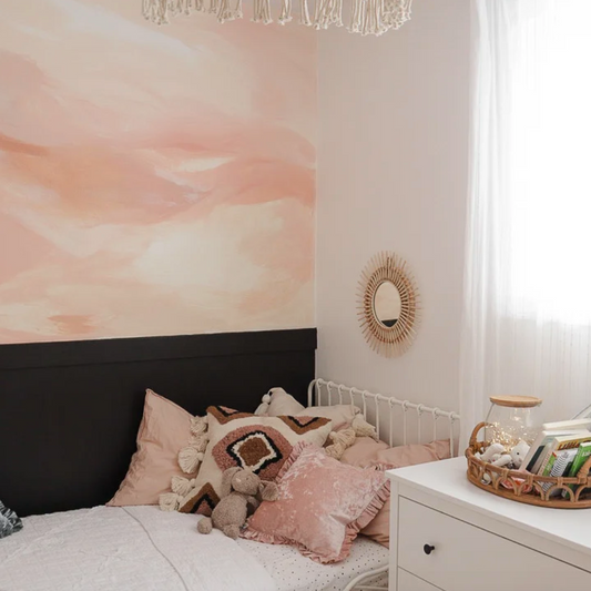 Toddler Girl's Bedroom Glow-Up: A bright + boho bedroom mural DIY