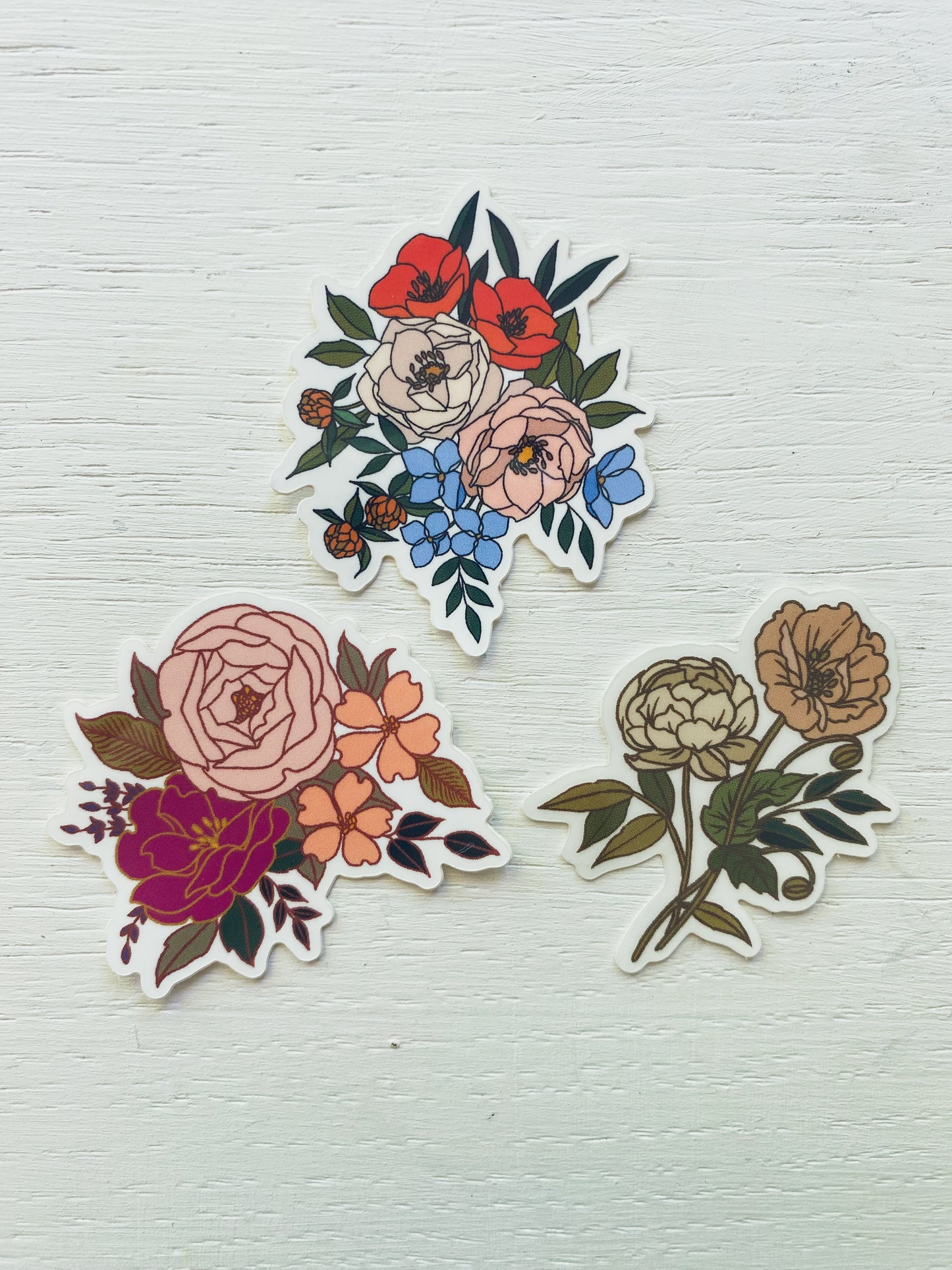 Wildflower Vinyl Stickers {set of 3}