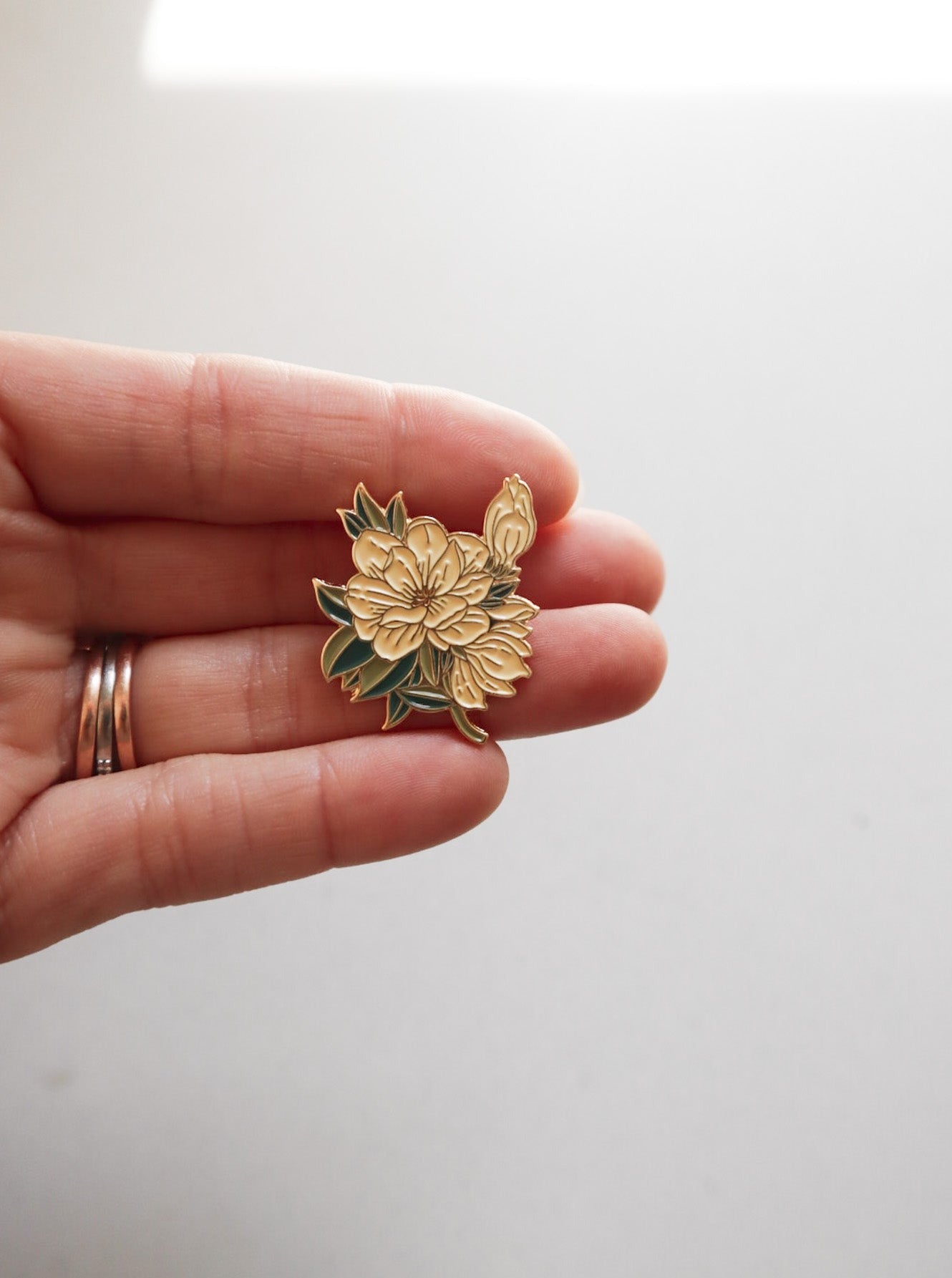 Magnolia Enamel Pin {Gold}