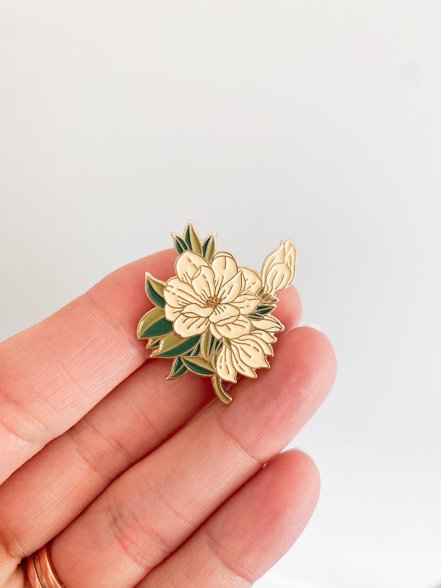 Magnolia Enamel Pin {Gold}