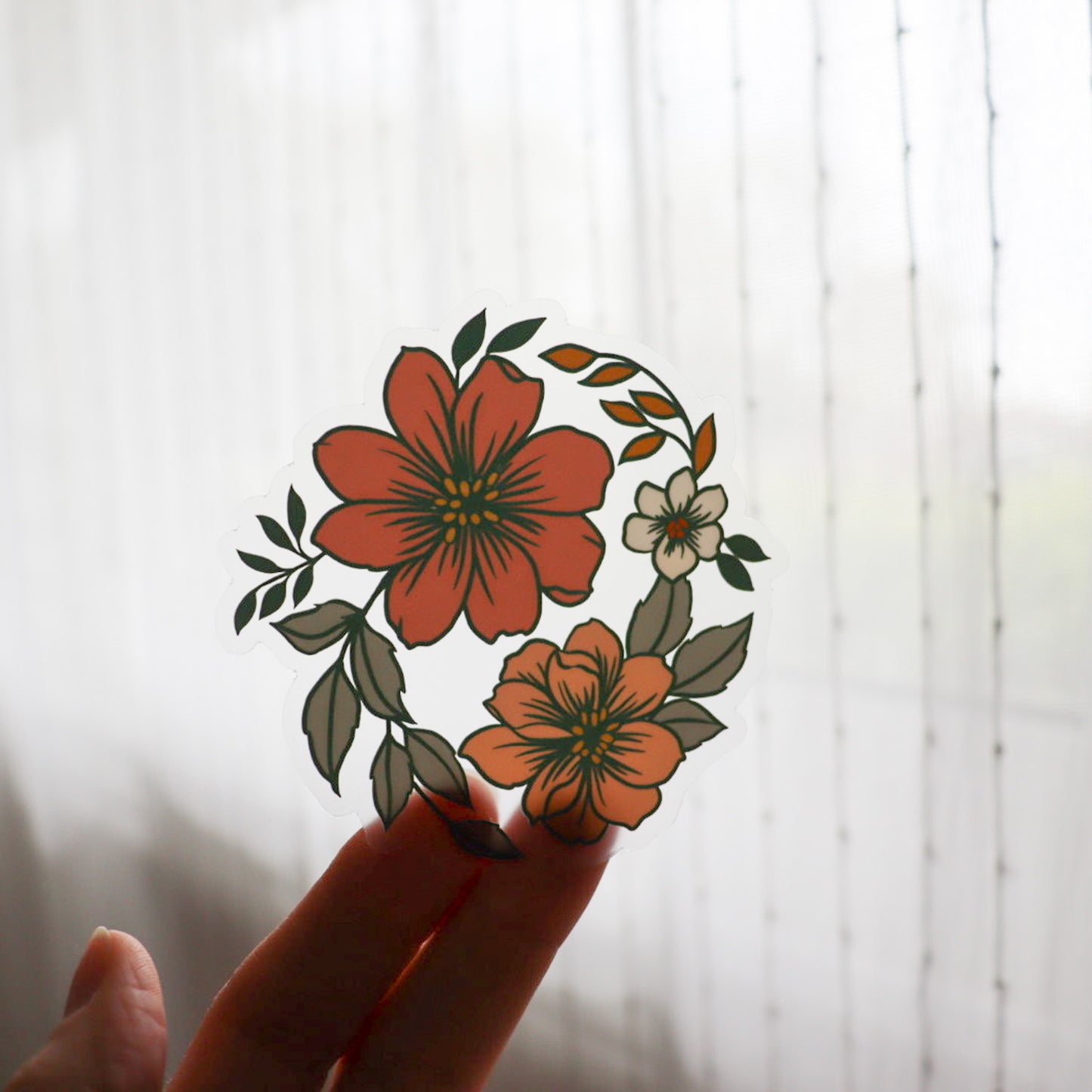 Transparent Boho Wildflower Sticker