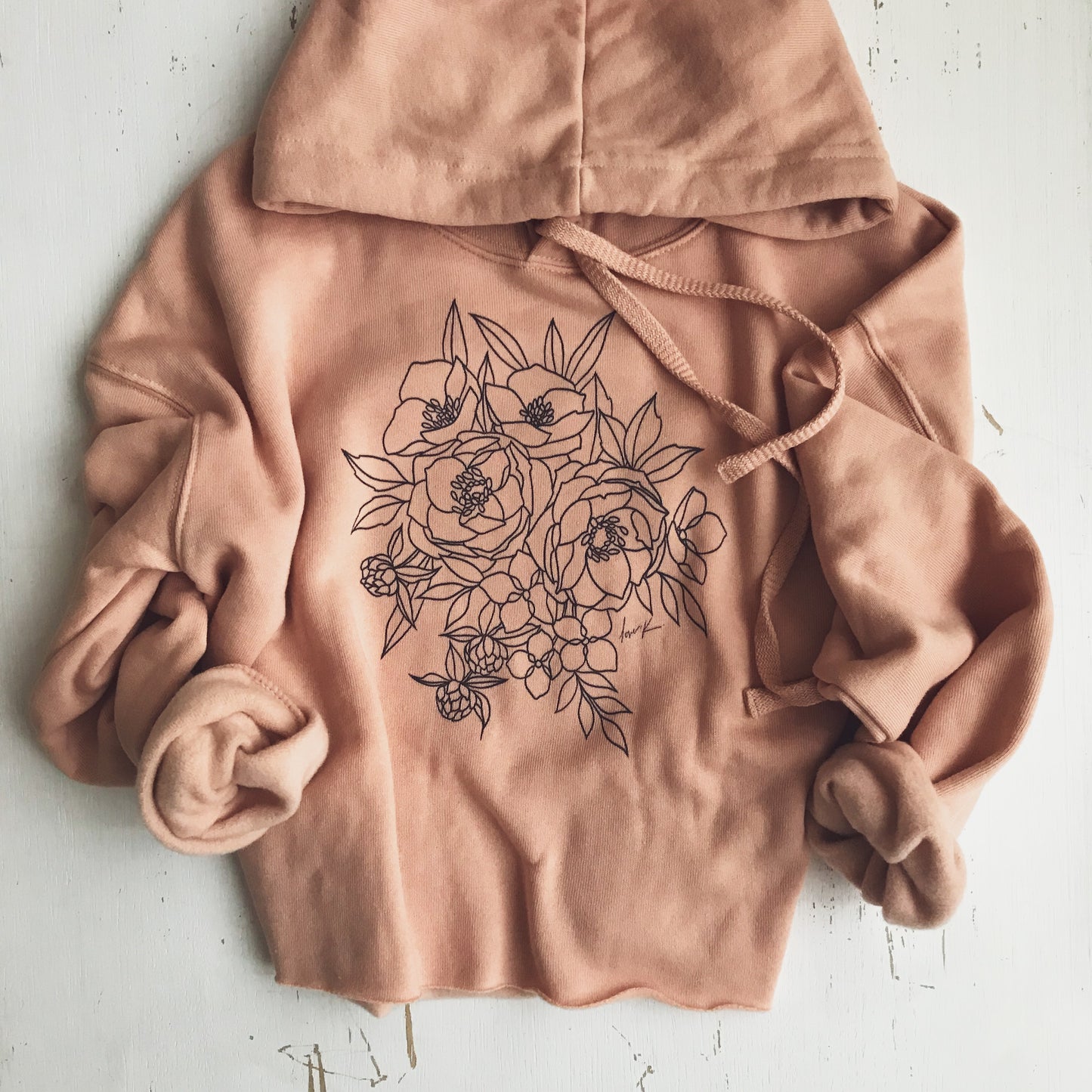 The Live-in Cropped Hoodie {Faded Peach}
