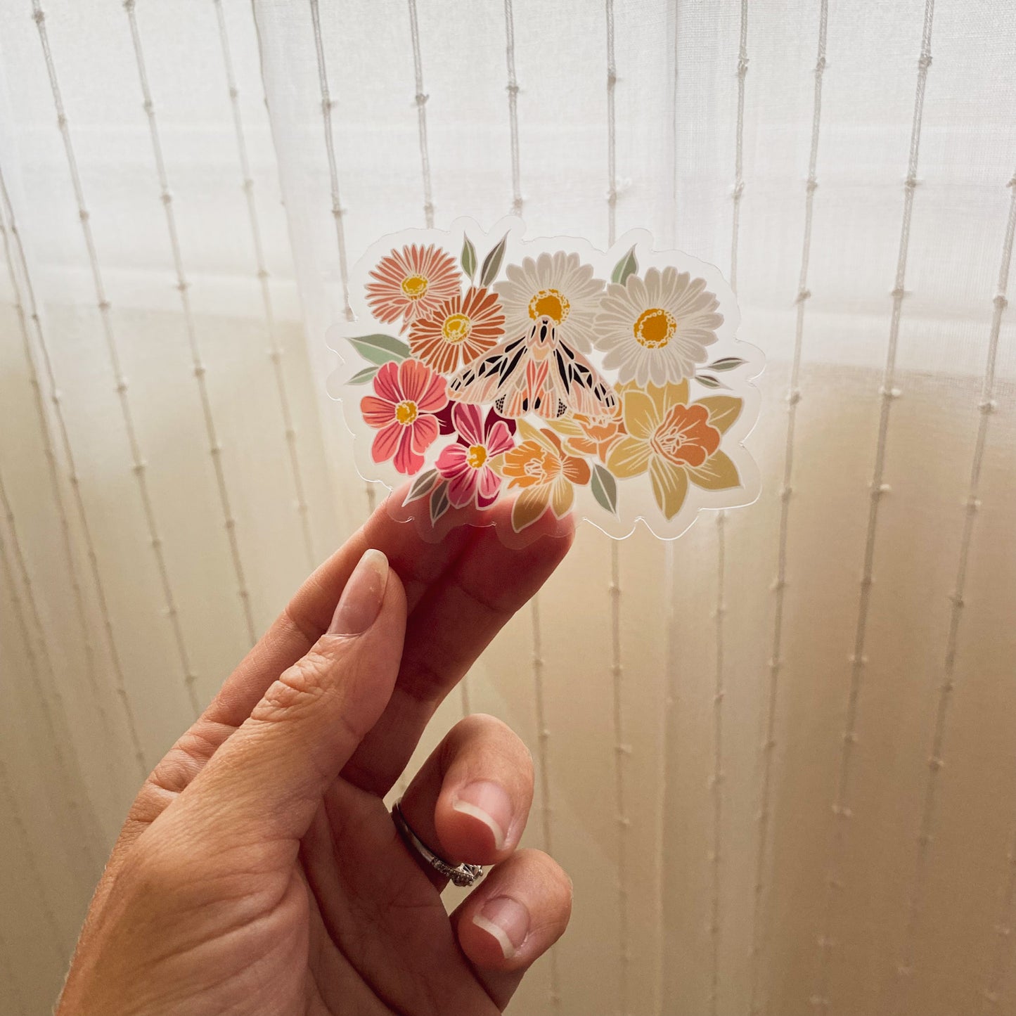 Transparent Butterfly + Wildflower Sticker
