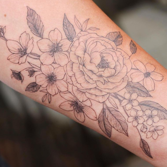 Custom Floral Tattoo Design {Large}